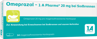 OMEPRAZOL-1A Pharma 20 mg bei Sodbrennen HKM