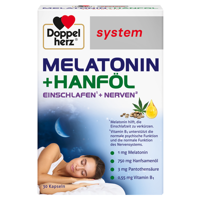 DOPPELHERZ Melatonin+Hanföl system Kapseln